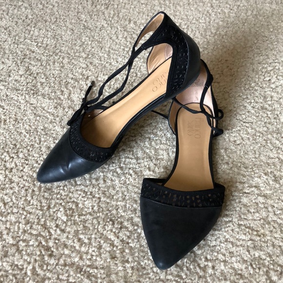 franco sarto black pointed flats